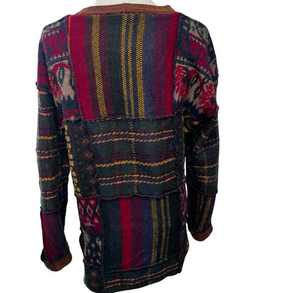 Vintage Stefano 80s/90s women's quilt block crewneck acrylic sweater size small - Picture 3 of 7